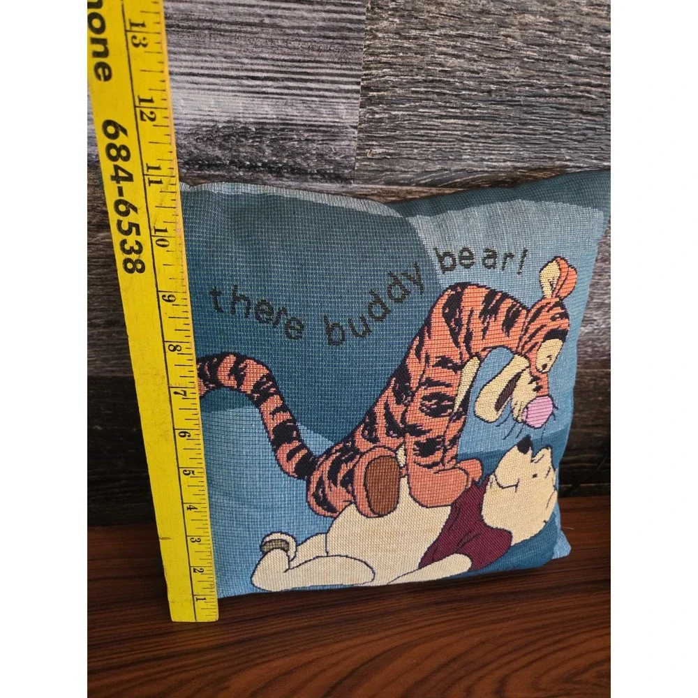 VTG Disney POOH BEAR TIGGER 11 x 11 Tapestry Throw Pillow 